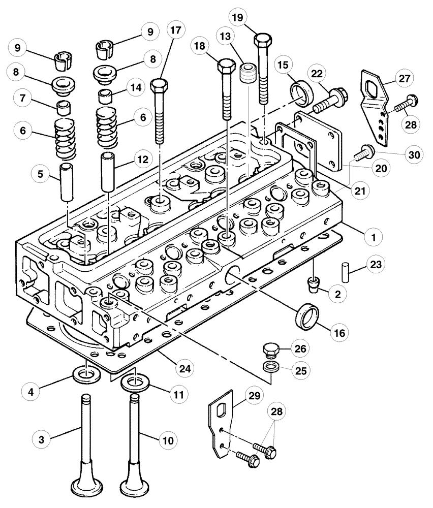 Схема запчастей Case IH C100 - (02-30) - CYLINDER HEAD (02) - ENGINE