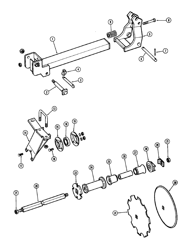 Схема запчастей Case IH F21H - (118) - 7 BLADE WING GANG, FRONT LEFT, 7 INCH SPACING, F21H, F21H-7-242 