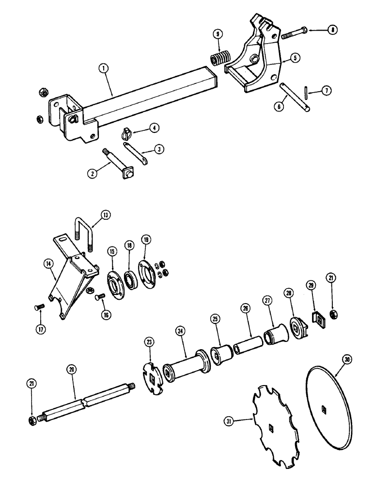 Схема запчастей Case IH F21H - (102) - 5 BLADE WING GANG, FRONT LEFT, 7 INCH SPACING, F21H, F21H-7-214 