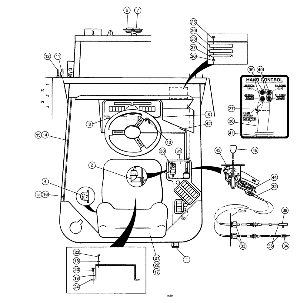 Схема запчастей Case IH SPX3150 - (004) - CAB INTERIOR, CONTROLS, ELECTRICAL (90) - PLATFORM, CAB, BODYWORK AND DECALS