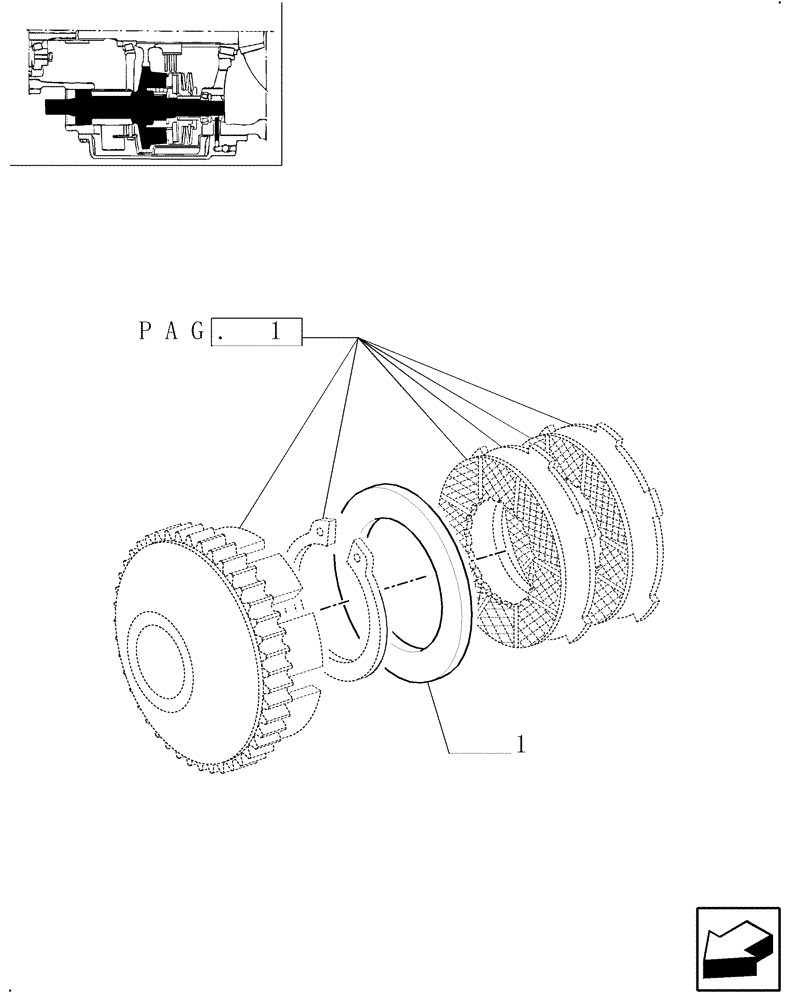 Схема запчастей Case IH MXM140 - (1.33.3[04]) - START HYDRAULIC CLUTCH (4WD) (04) - FRONT AXLE & STEERING