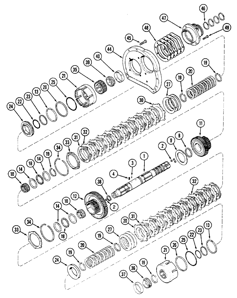 Схема запчастей Case IH 7240 - (6-040) - TRANSMISSION, RANGE INPUT SHAFT (06) - POWER TRAIN