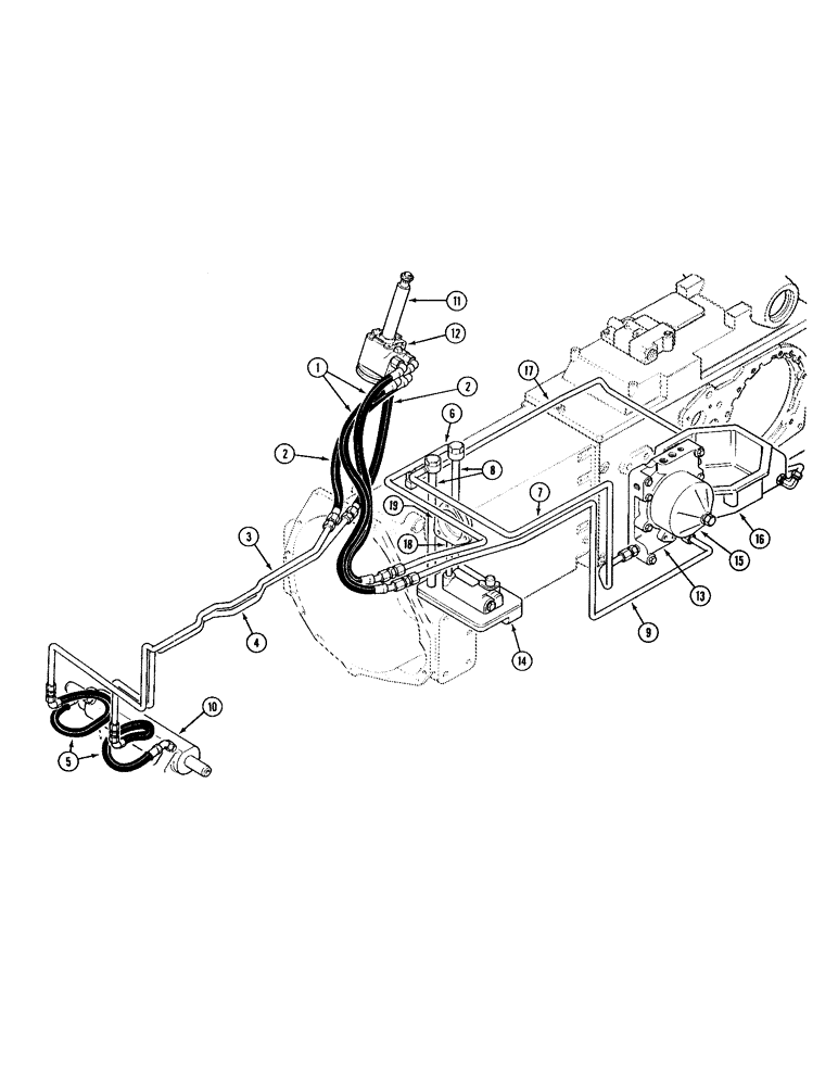 Схема запчастей Case IH 885 - (1-016) - PICTORIAL INDEX, STEERING LINES (00) - PICTORIAL INDEX
