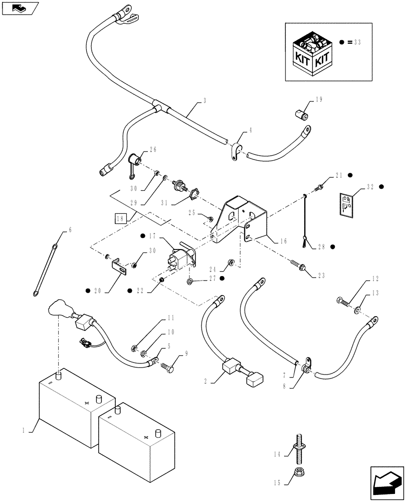 Схема запчастей Case IH 7130 - (55.100.09) - BATTERY - CABLES (55) - ELECTRICAL SYSTEMS