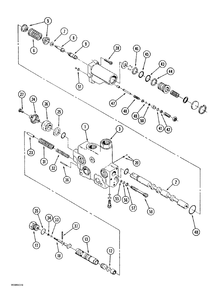 Схема запчастей Case IH 9370 QUADTRAC - (8-052) - HYDRAULIC REMOTE VALVE SECTION, SECOND SECTION WITH B PORT LOAD LOCK AND FLOAT (08) - HYDRAULICS