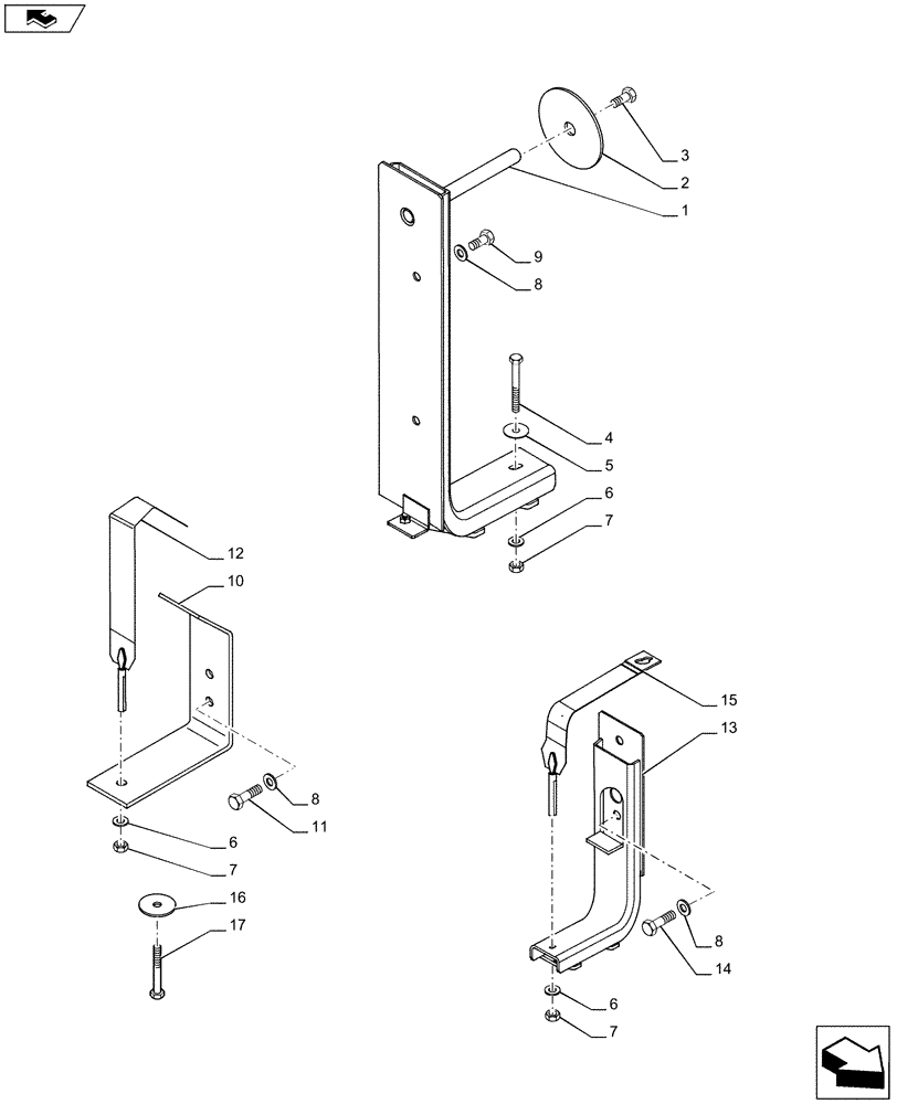 Схема запчастей Case IH PUMA 215 - (10.216.02[01]) - FUEL TANK SUPPORTS (10) - ENGINE