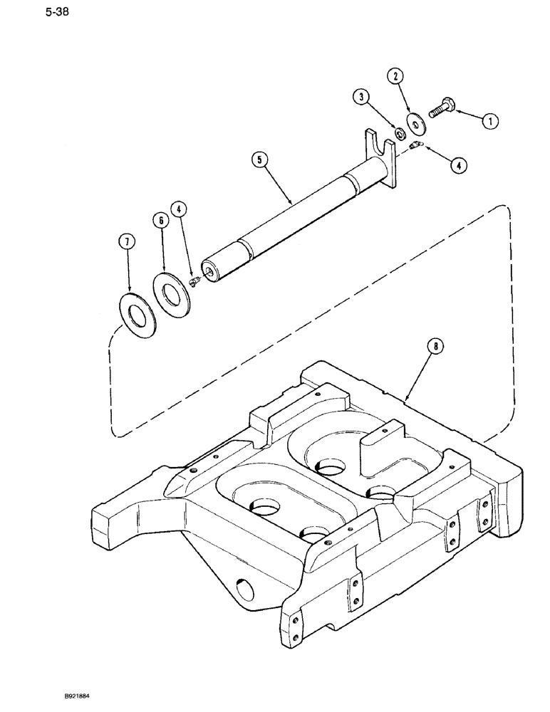 Схема запчастей Case IH 7120 - (5-38) - FRONT AXLE SUPPORT, TWO WHEEL DRIVE (05) - STEERING