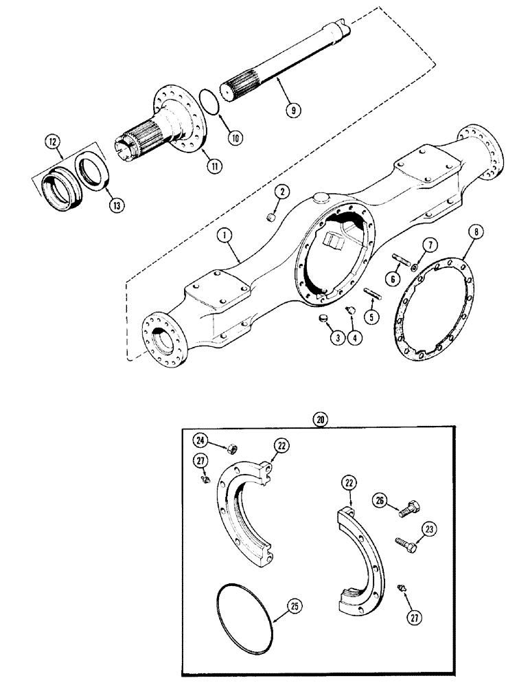 Схема запчастей Case IH 1470 - (113A) - REAR AXLE HOUSING (06) - POWER TRAIN