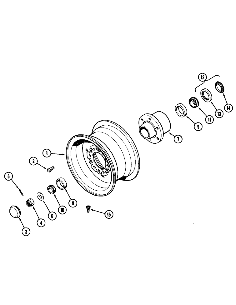 Схема запчастей Case IH 1896 - (5-136) - FRONT WHEEL AND HUB, 6 BOLT HUB (05) - STEERING