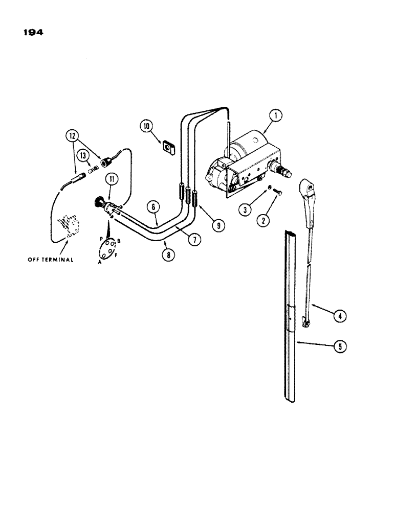 Схема запчастей Case IH 1200 - (194) - WINDSHIELD WIPER AND WIRING (09) - CHASSIS