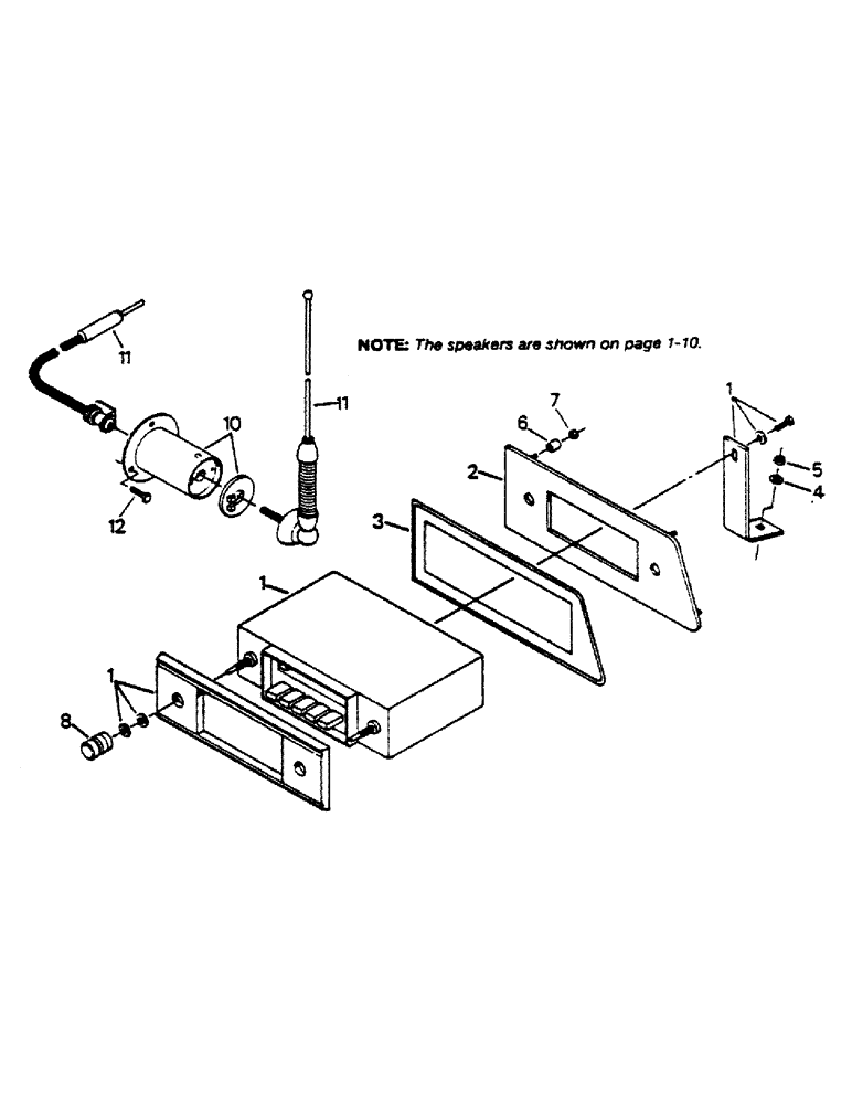 Схема запчастей Case IH 9170 - (01-14) - RADIO AND MOUNTING, PANASONIC AM-FM STEREO RADIO (10) - CAB