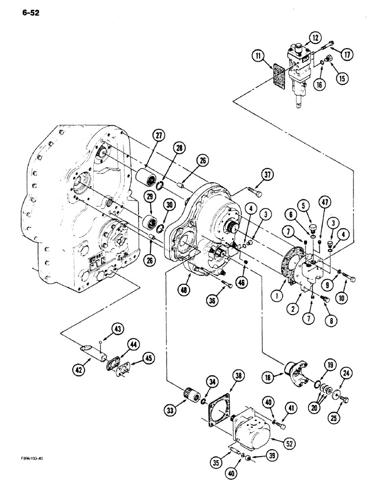 Схема запчастей Case IH 9180 - (6-52) - PTO ASSEMBLY (06) - POWER TRAIN