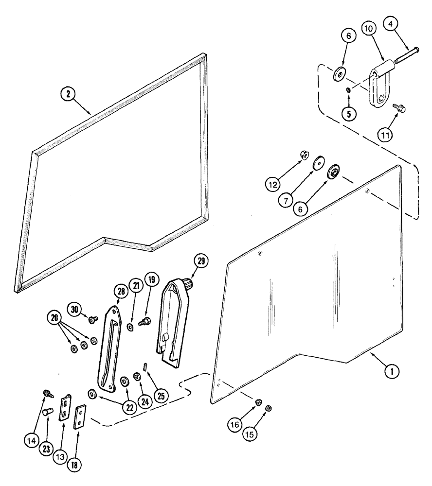 Схема запчастей Case IH 7210 - (9-120) - CAB, RIGHT SIDE WINDOW (09) - CHASSIS/ATTACHMENTS