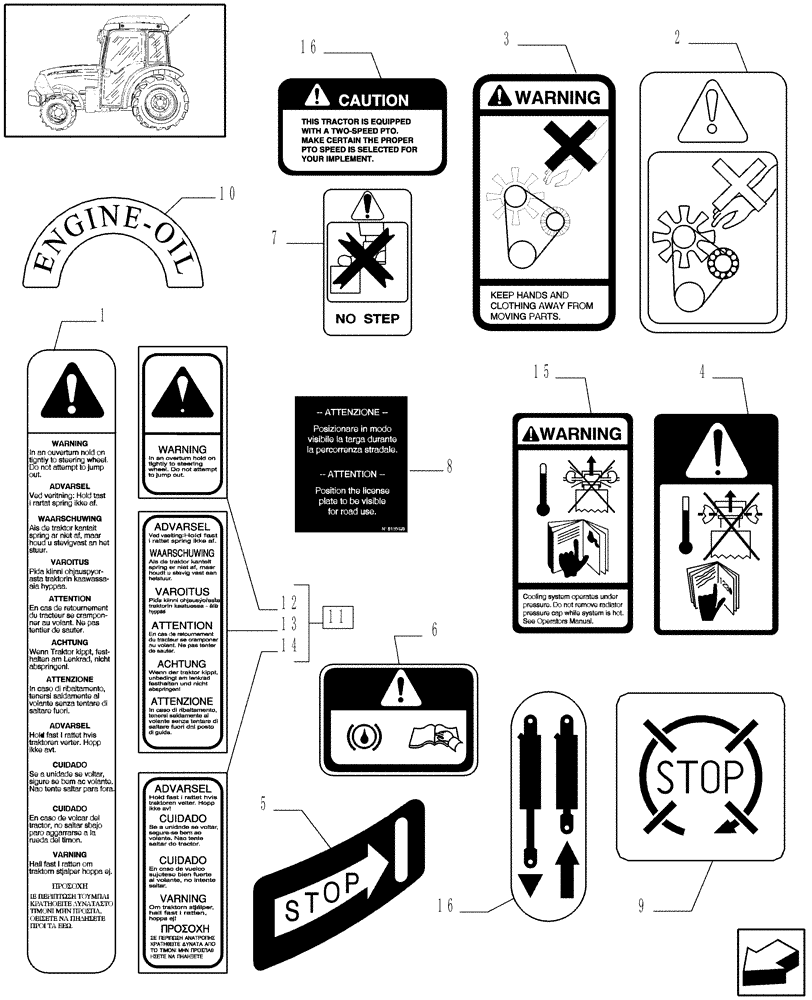 Схема запчастей Case IH JX1095N - (1.98.0[02]) - DECALS (13) - DECALS