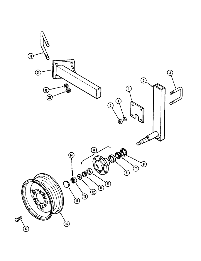 Схема запчастей Case IH 513V - (16) - GAUGE WHEEL, CLAMP ADJUSTED, PRIOR TO SERIAL NUMBER 1634813 