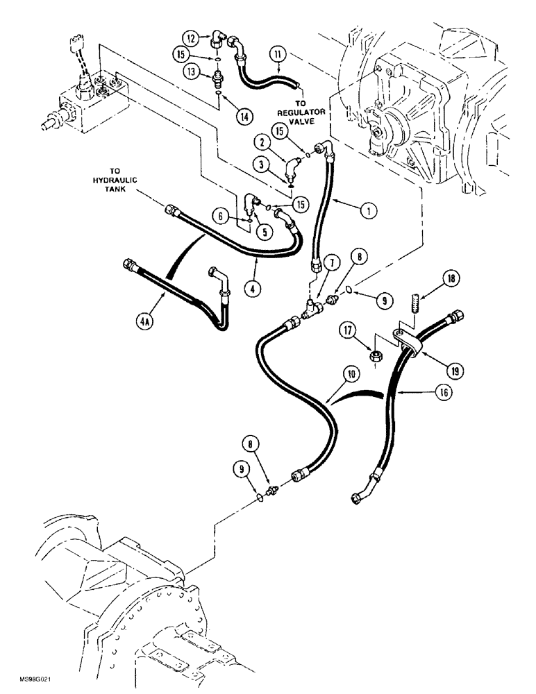 Схема запчастей Case IH 9370 QUADTRAC - (8-098) - AXLE HYDRAULICS, SERVICE BRAKE CIRCUIT (08) - HYDRAULICS