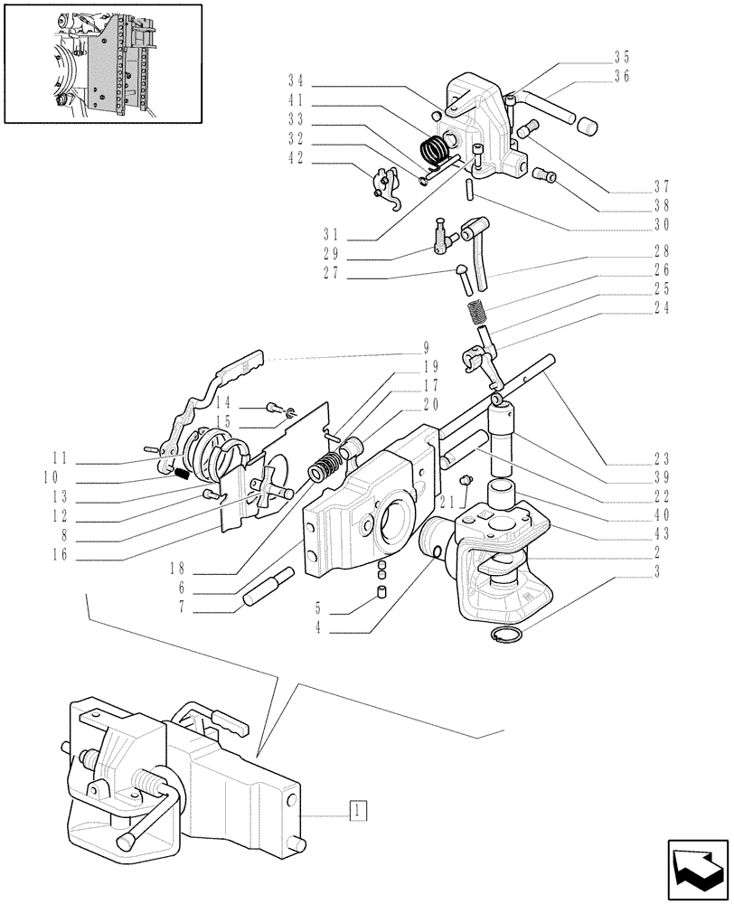 Схема запчастей Case IH JX1085C - (1.89.3/01B) - SWIVEL HOOK FOR EEC, VERTICAL ADJUST SLIDING (GERMANY) W/CAB - PARTS - D5625 (09) - IMPLEMENT LIFT