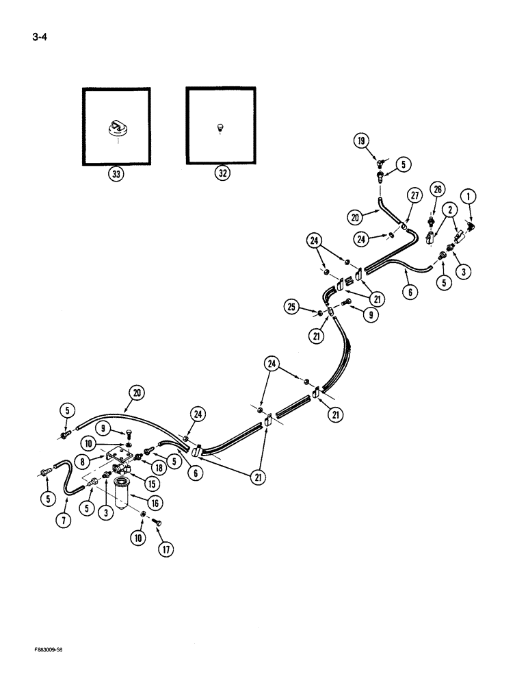 Схема запчастей Case IH 9180 - (3-04) - FUEL LINE SYSTEM 3406 ENGINE (03) - FUEL SYSTEM
