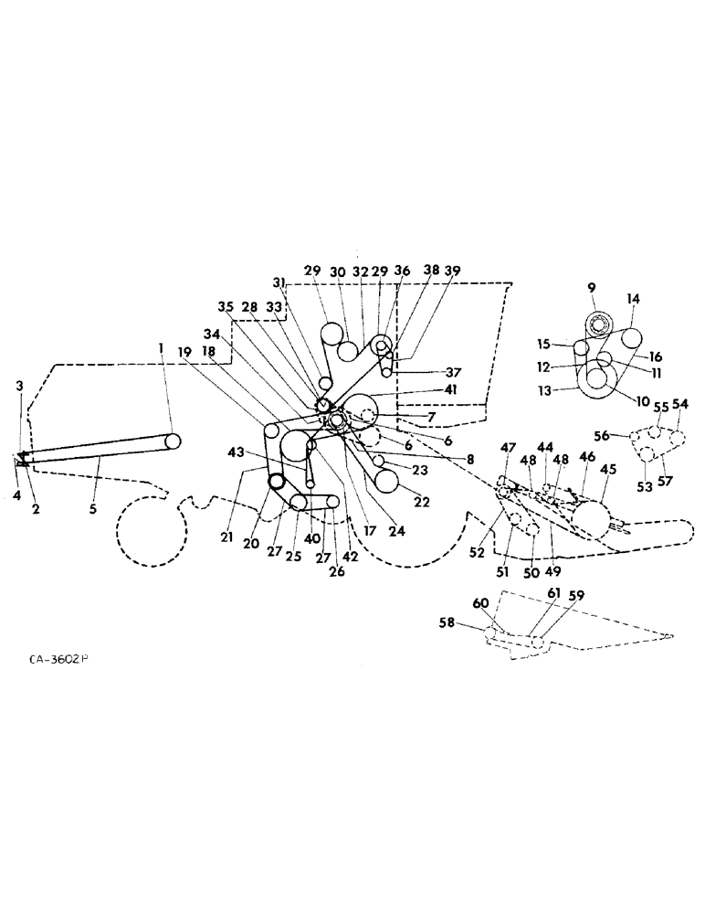 Схема запчастей Case IH 715 - (02-04) - MISCELLANEOUS, BELT, CHAIN, PULLEY AND SPROCKET DIAGRAM, RIGHT SIDE Accessories & Attachments / Miscellaneous
