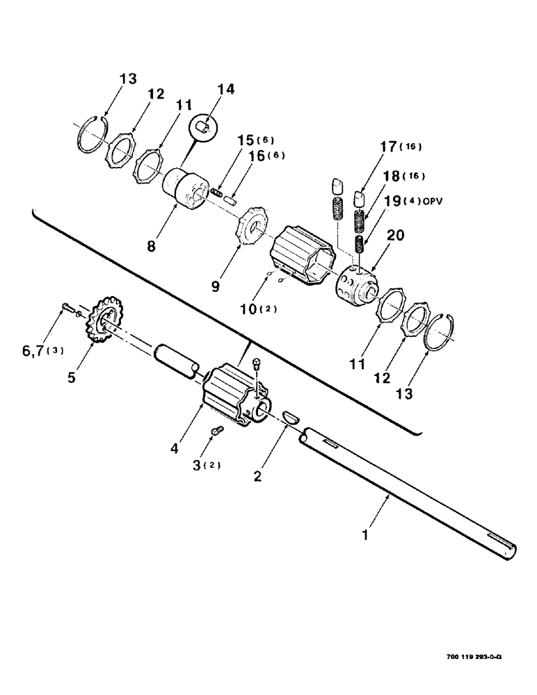 Схема запчастей Case IH 8545 - (2-20) - PICKUP OVERRUNNING SLIP CLUTCH ASSEMBLY Driveline