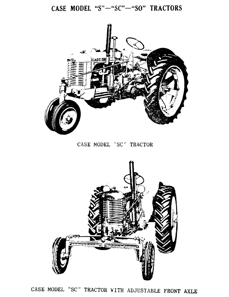 Схема запчастей Case IH SO-SERIES - (004) - CASE MODEL "S" - "SC" - "SO" TRACTORS (00) - PICTORIAL INDEX