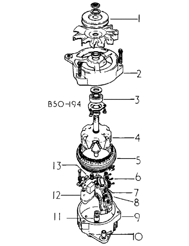 Схема запчастей Case IH 384 - (08-03) - ELECTRICAL, ALTERNATOR, DELCO (06) - ELECTRICAL