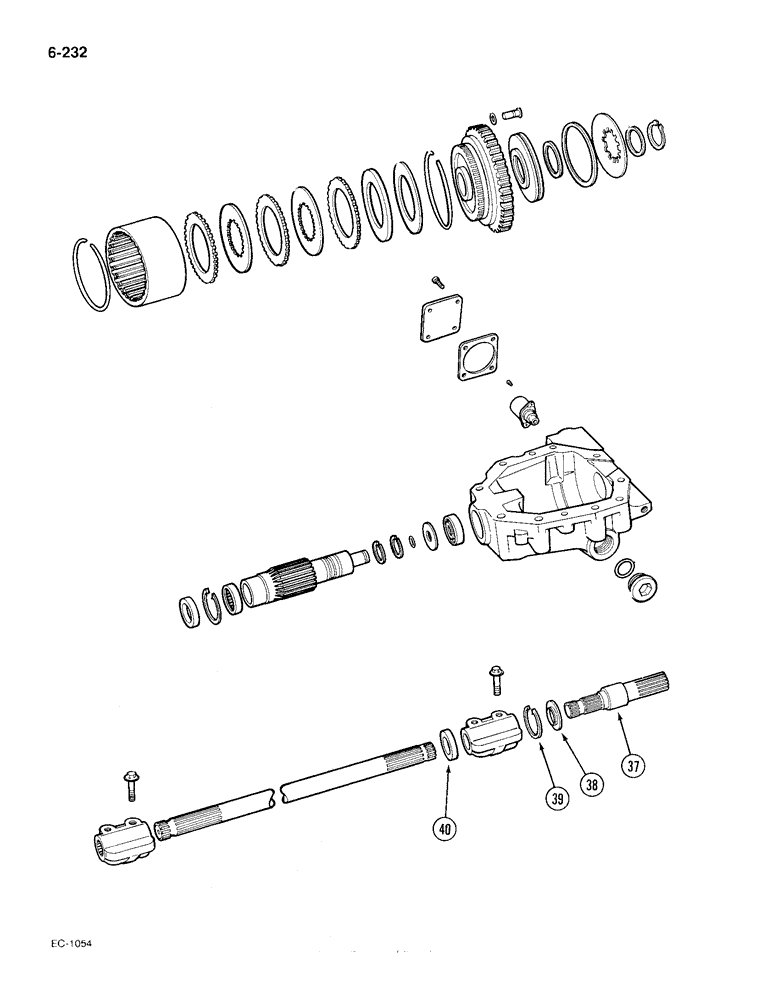 Схема запчастей Case IH 385 - (6-232) - TRANSFER GEARBOX, 4 WHEEL DRIVE, MFD AXLE APL-325, TRACTORS P.I.N. 18001 AND AFTER (CONTD) (06) - POWER TRAIN