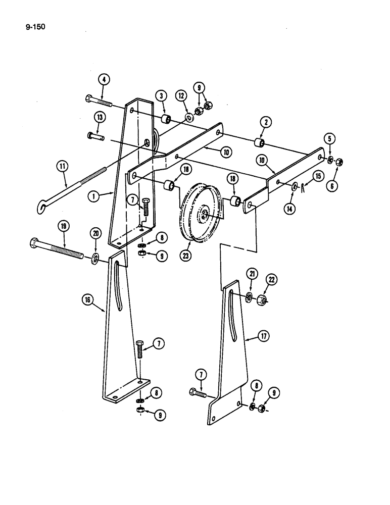 Схема запчастей Case IH 1844 - (9-150) - FRONT FAN IDLER PULLEY LINKAGE, 1844 COTTON PICKER (15) - HANDLING SYSTEM
