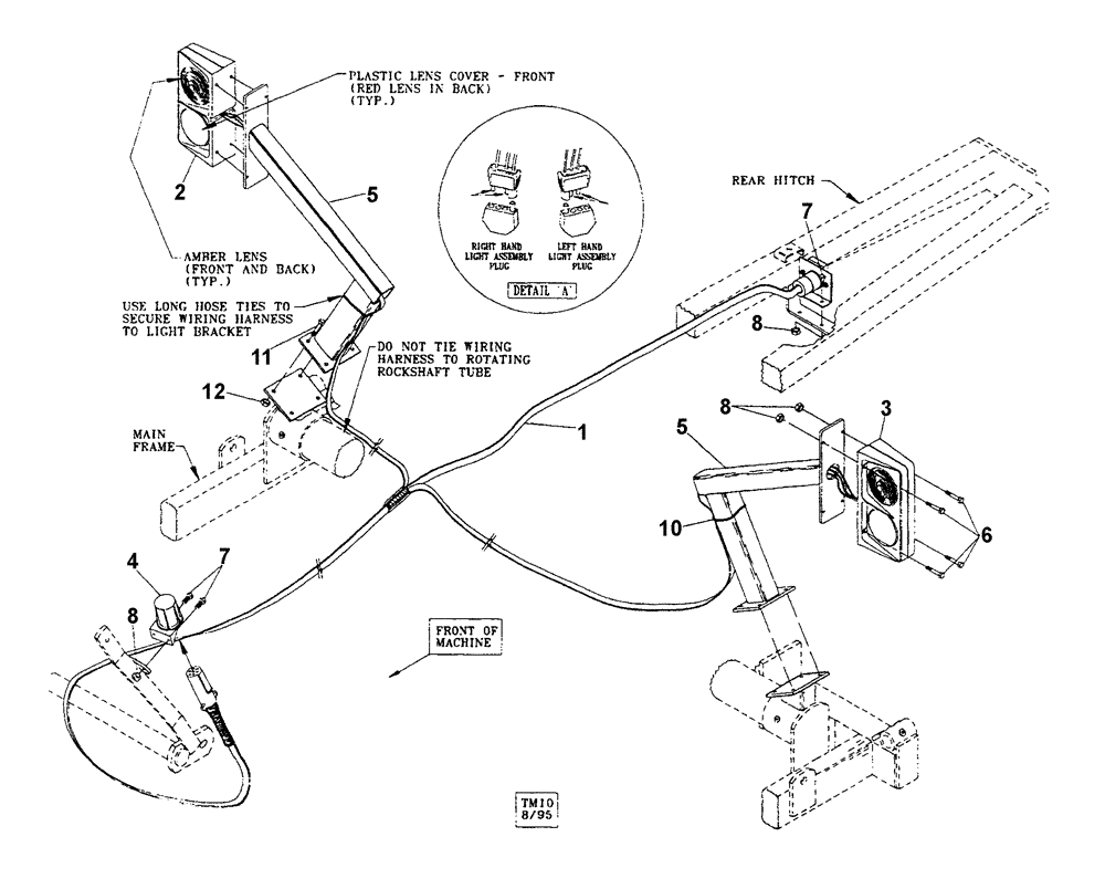 Схема запчастей Case IH TIGER-MATE - (04-01) - WARNING & TAILLIGHT KIT - UNITS WITH SERIAL NUMBER 620044 & AFTER (04) - ELECTRICAL SYSTEMS