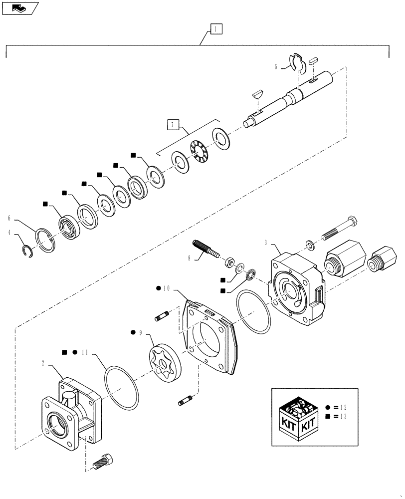 Схема запчастей Case IH 610 - (78.110.19.BC) - INTERNAL RINSE PUMP HYDRAULIC MOTOR, BREAKDOWN (78) - SPRAYING
