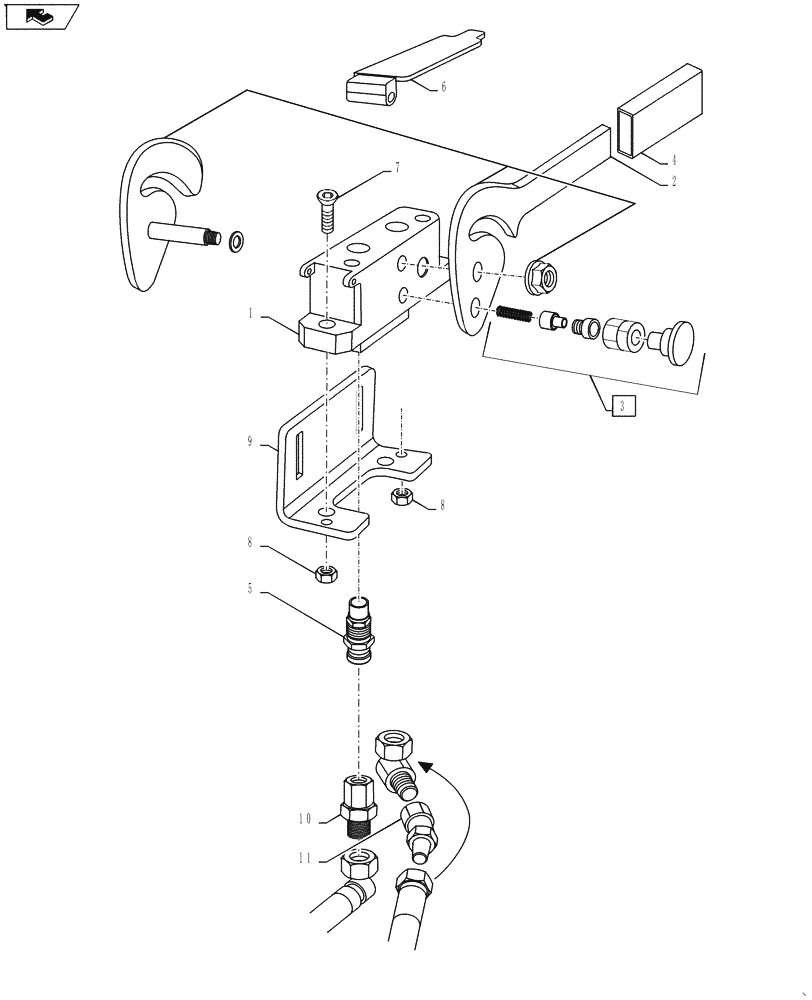 Схема запчастей Case IH L745 - (35.310.AP[01]) - VAR - 717561006 - QUICK RELEASE 2 COUPLER - LOWER PART 3/8" (35) - HYDRAULIC SYSTEMS