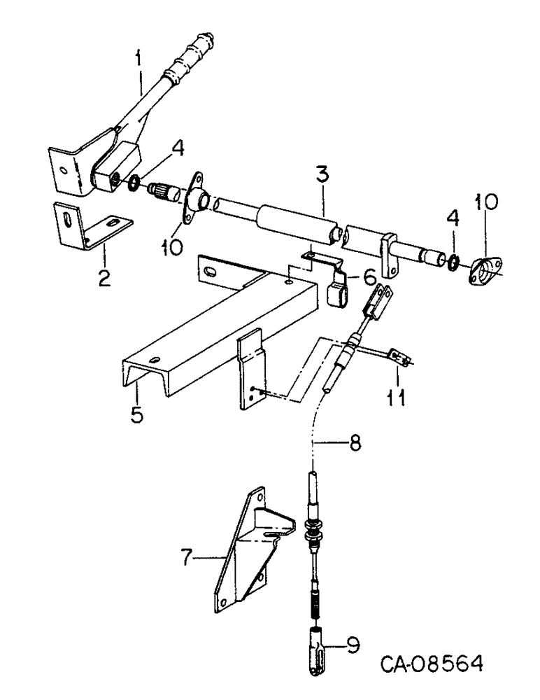Схема запчастей Case IH 5488 - (07-28) - DRIVE TRAIN, PARK LOCK CONTROLS, EXTERNAL, FOR TRACTORS WITH DYNAMIC BRAKES (04) - Drive Train