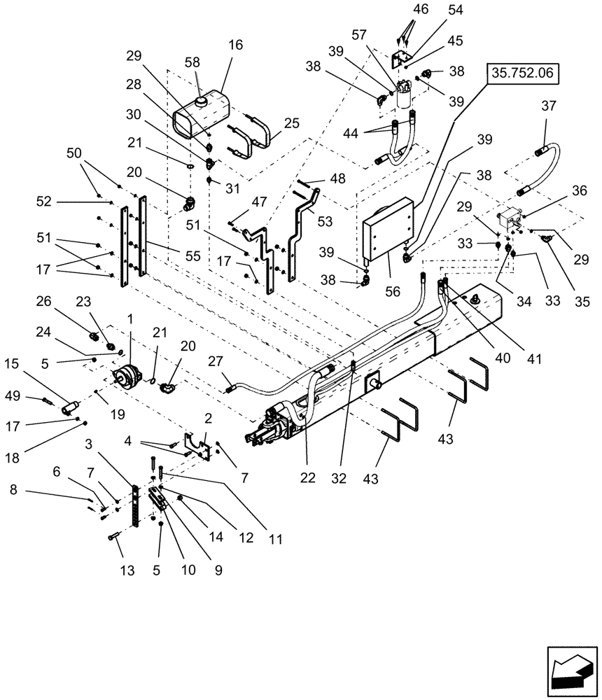 Схема запчастей Case IH 1220 - (35.220.01) - HYDRAULIC PUMP KIT ATTACHMENT, 1000 RPM (HIGH DISPLACEMENT) PUMP, 6 & 8 ROW RIGID TRAILING (35) - HYDRAULIC SYSTEMS