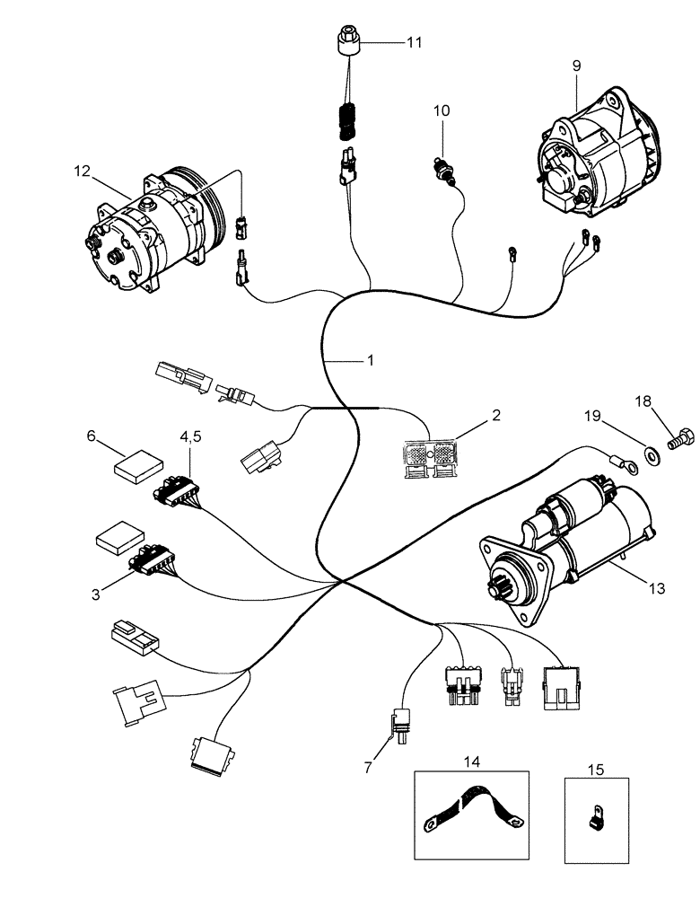 Схема запчастей Case IH CPX620 - (04-01) - HARNESS, ENGINE (06) - ELECTRICAL SYSTEMS