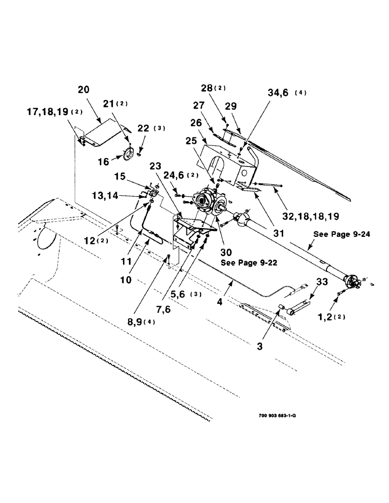 Схема запчастей Case IH 8850 - (09-18) - 8840 AUGER HEADER ADAPTER KIT (09) - CHASSIS