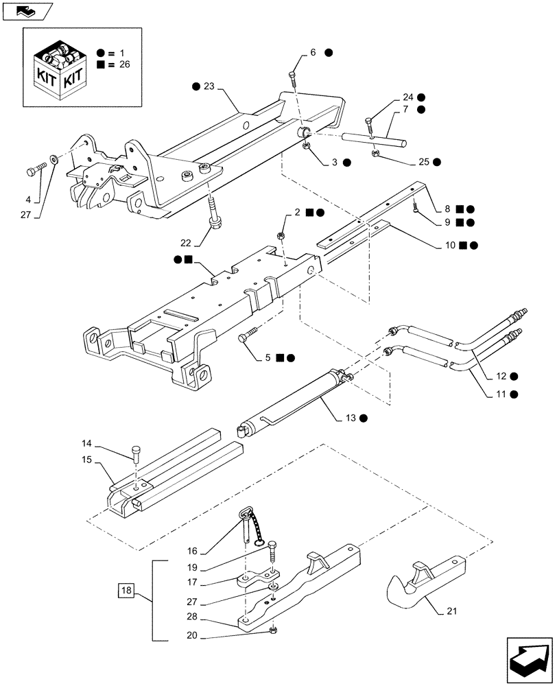 Схема запчастей Case IH PUMA 145 - (37.106.02) - VAR - 743698, 331945 - AUTOMATIC PICK UP HITCH WITH HYDR. PUSH BACK, WITH SWINGING DRAWBAR - FRAME AND TOW BAR (37) - HITCHES, DRAWBARS & IMPLEMENT COUPLINGS