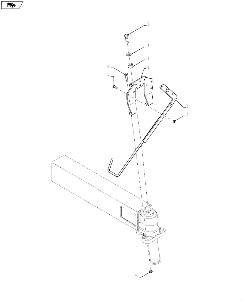 Схема запчастей Case IH 4420 - (04-008) - NON PIVOT HOSE MOUNT GROUP, LR Suspension & Frame