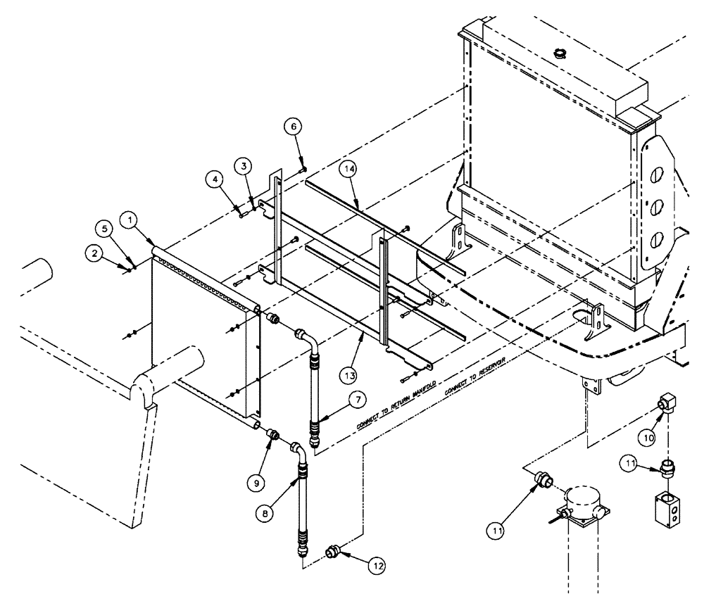 Схема запчастей Case IH FLX4375 - (06-005) - OIL COOLER PKG. (FLX4300) (07) - HYDRAULICS