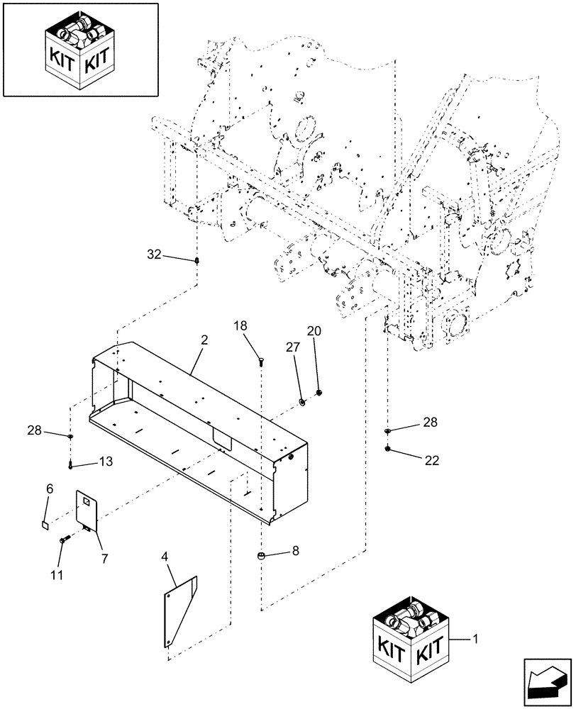 Схема запчастей Case IH RBX462 - (18.16) - FRONT TWINE BOX KIT (18) - ACCESSORIES