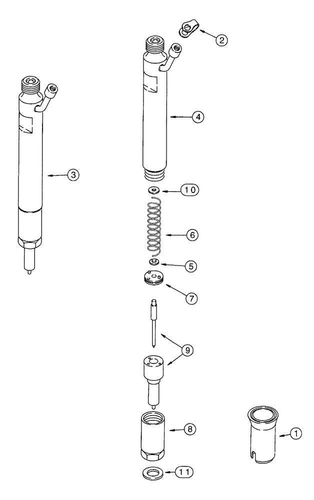 Схема запчастей Case IH 7220 - (3-020) - FUEL INJECTION NOZZLE, 6T-830 EMISSIONS CERT. ENGINE, 7220 TRACTOR ONLY, P.I.N. JJA0064978 AND AFTER (03) - FUEL SYSTEM