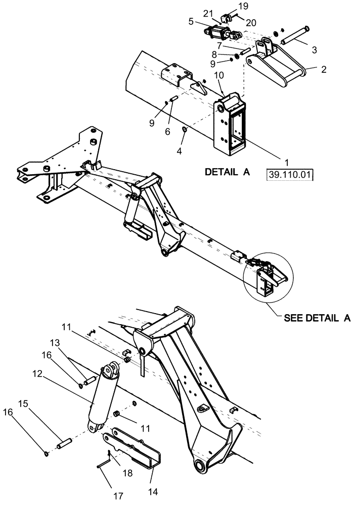 Схема запчастей Case IH 1260 - (39.100.03[03]) - FRAME - OUTER HITCH (39) - FRAMES AND BALLASTING