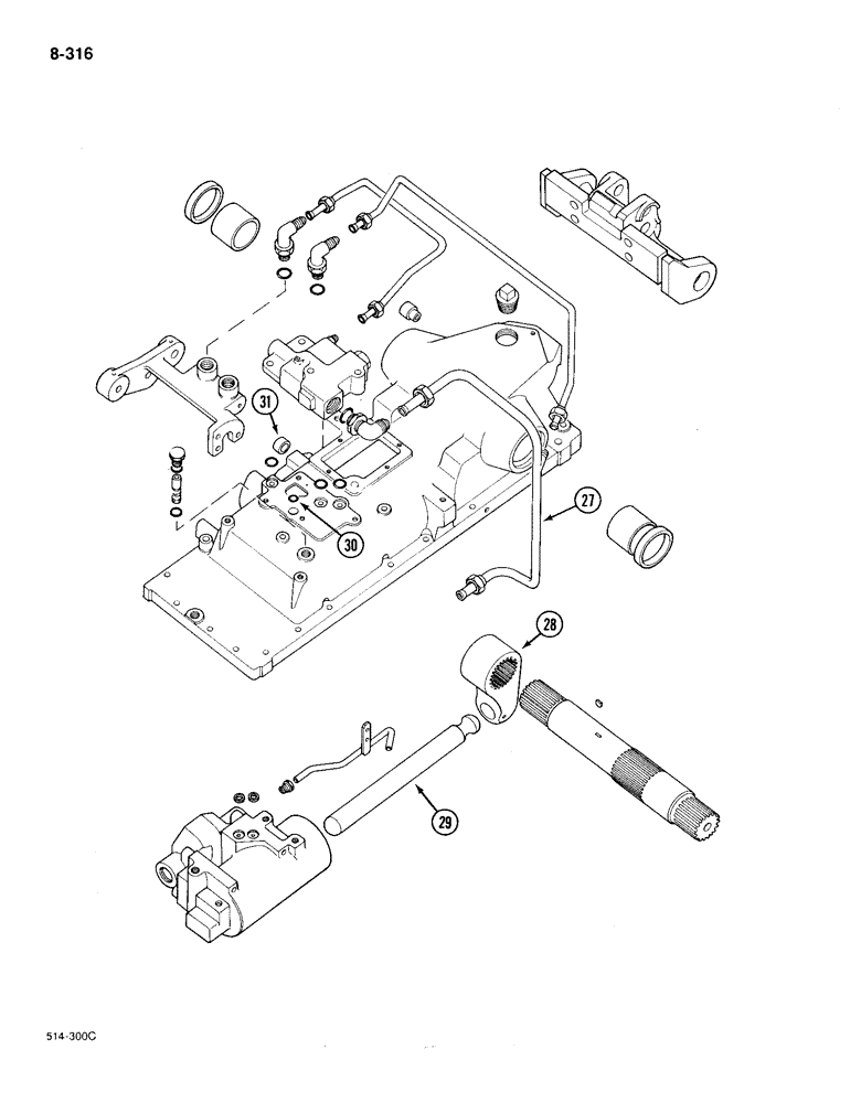 Схема запчастей Case IH 385 - (8-316) - DRAFT CONTROL (CONTD) (08) - HYDRAULICS