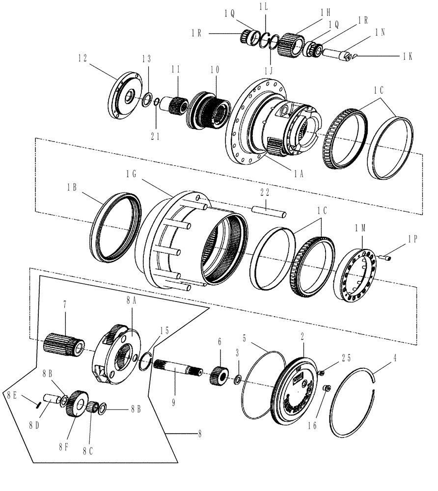 Схема запчастей Case IH SPX4410 - (05-003) - GEARBOX, PLANETARY 28:1 Hub, Wheel & Tires