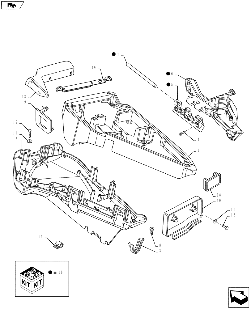 Схема запчастей Case IH PUMA 160 - (90.151.01) - ARMREST CONTROL UNIT - COVERS (90) - PLATFORM, CAB, BODYWORK AND DECALS