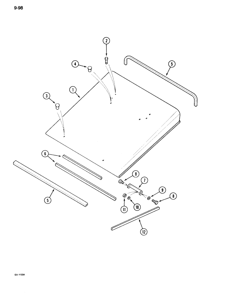 Схема запчастей Case IH 995 - (9-098) - ROLL OVER PROTECTION FRAME, TWO POST ROPS CANOPY (09) - CHASSIS/ATTACHMENTS