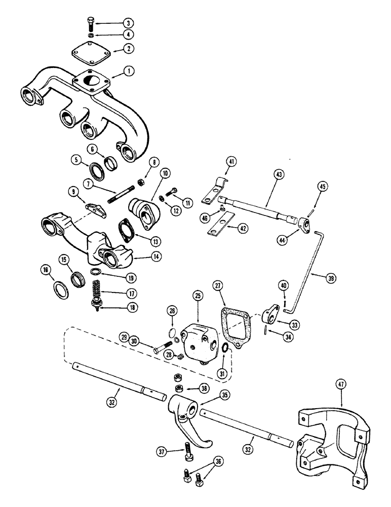 Схема запчастей Case IH 1010 - (376) - INTAKE AND EXHAUST MANIFOLD, 301 DIESEL ENGINE (10) - ENGINE