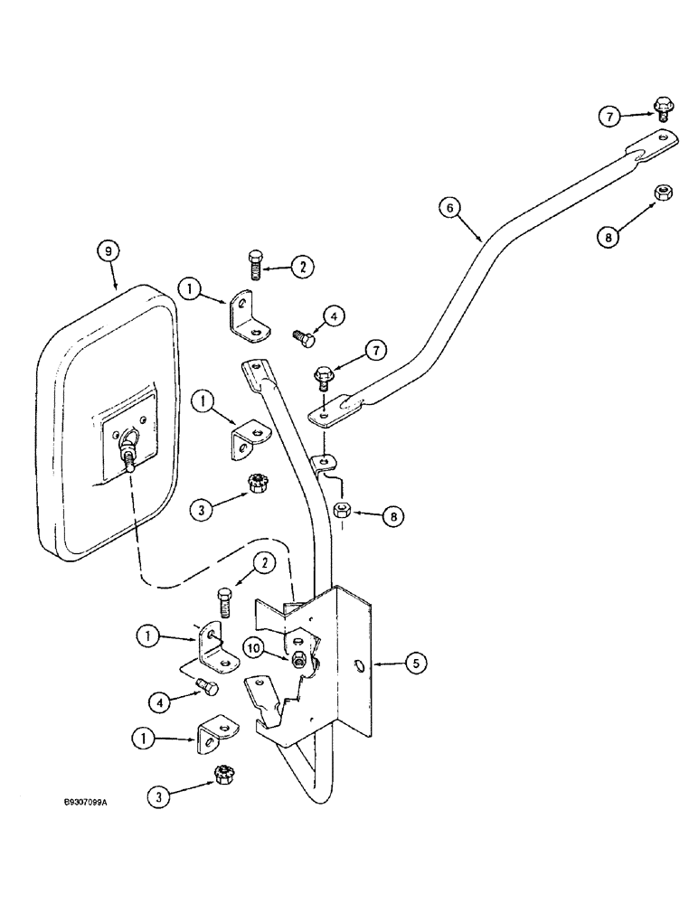 Схема запчастей Case IH 1666 - (9G-48) - REAR VIEW MIRROR, RIGHT-HAND (10) - CAB & AIR CONDITIONING