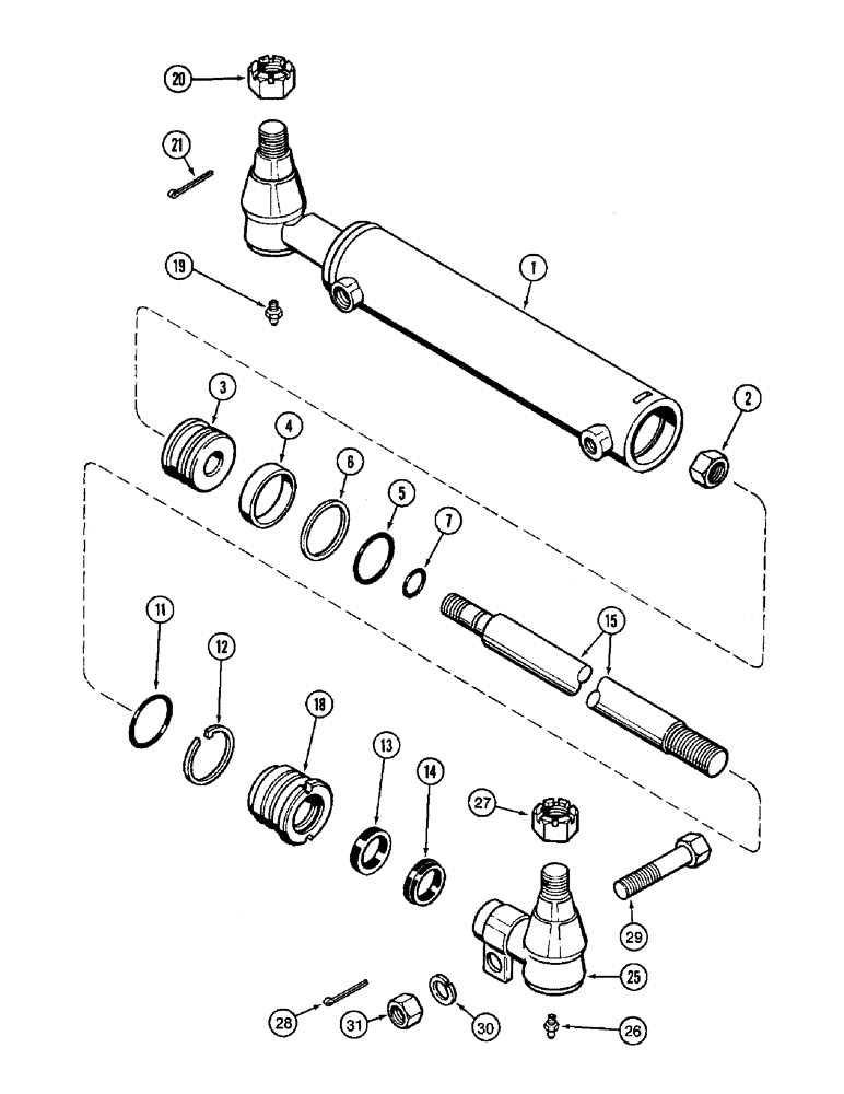 Схема запчастей Case IH 8910 - (5-038) - STEERING CYLINDER ASSEMBLY, MFD TRACTOR (05) - STEERING