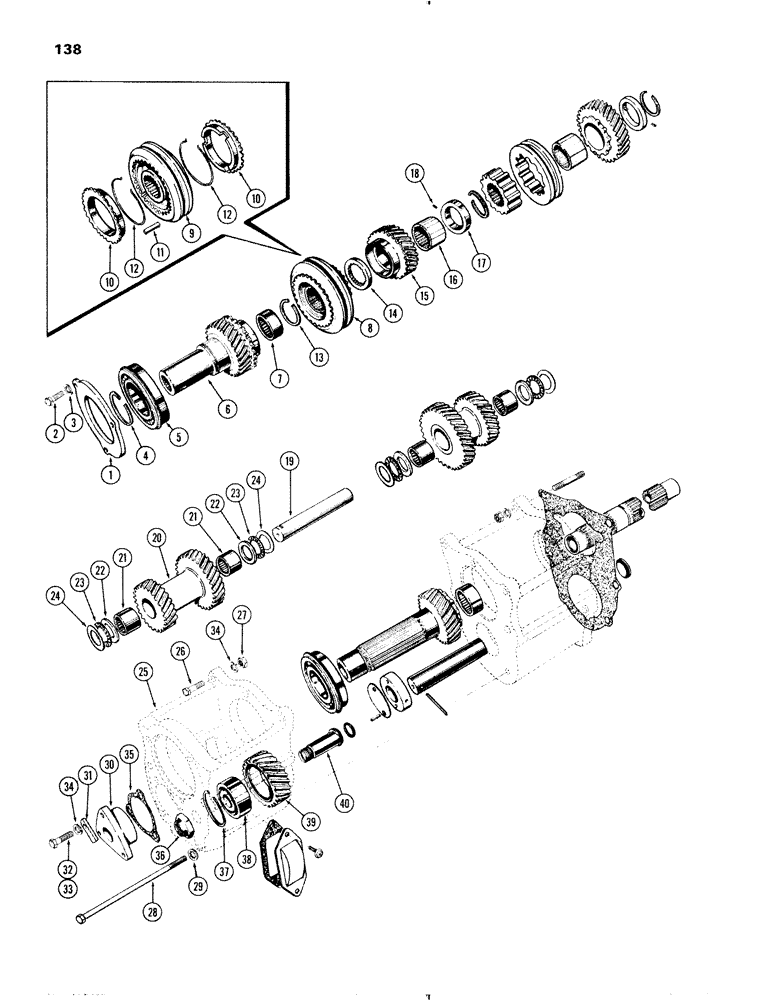 Схема запчастей Case IH 470 - (138) - SHUTTLE GEAR BOX, 8 SPEED (06) - POWER TRAIN