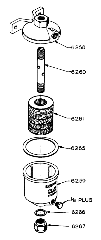 Схема запчастей Case IH LA-SERIES - (031) - 08837AB LIQUID FILTER PARTS (03) - FUEL SYSTEM